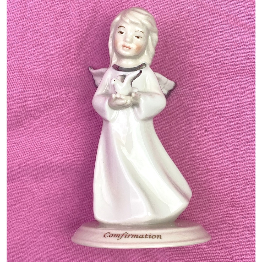 Pacific Giftware‎ Porcelain Confirmation Angel Figurine Holding Dove Item 10146